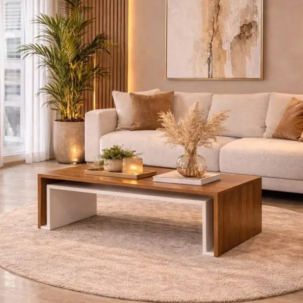 Layered Walnut Coffee Table