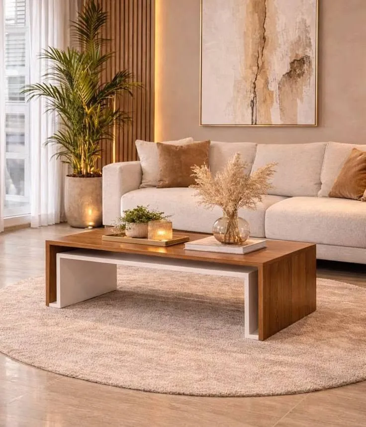 Layered Walnut Coffee Table