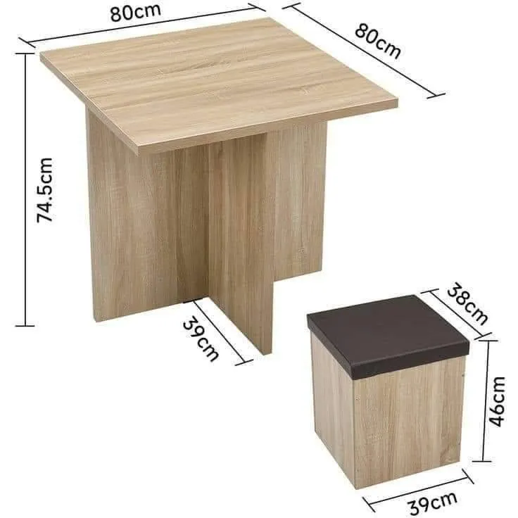 Kitchen Table with 4 Hidden Stools