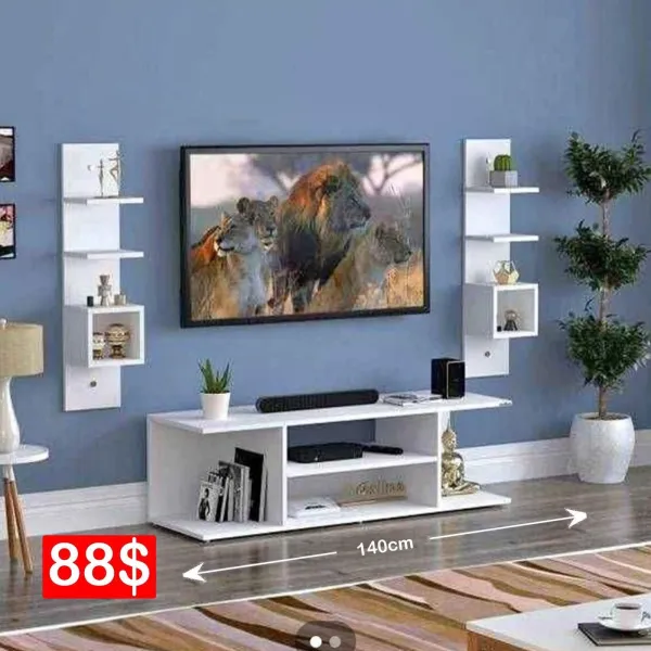 Duo TV Set with Two Wall Shelves