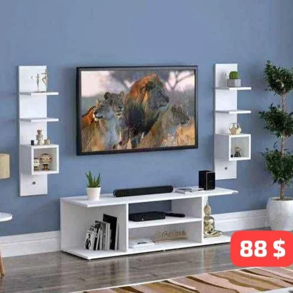 Duo TV Set with Two Wall Shelves