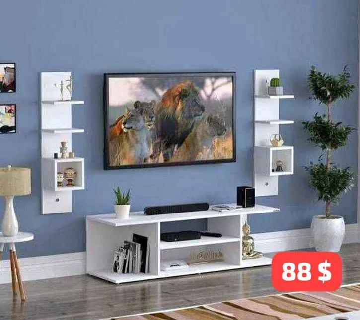 Duo TV Set with Two Wall Shelves