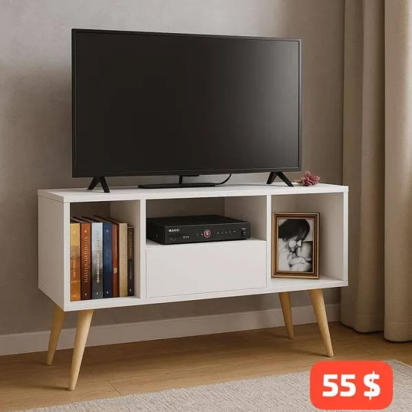 Retro White TV Unit