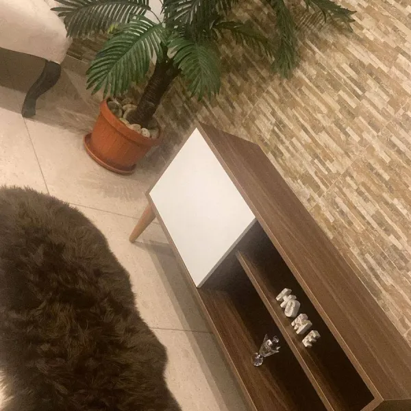 Walnut & White TV Unit
